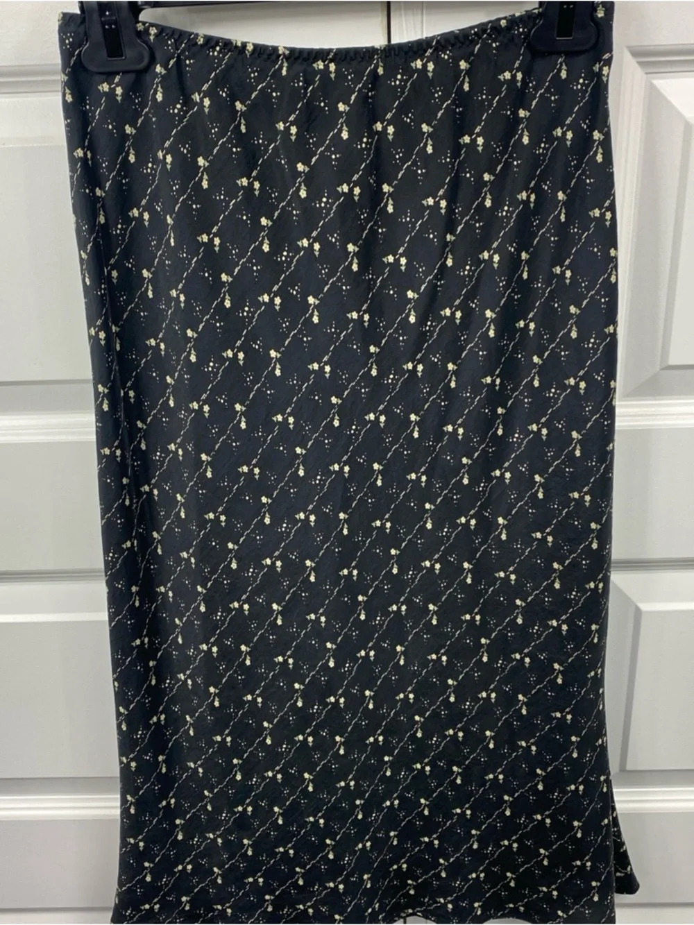 Silk A-line MIDI Skirt Micro Floral All Over Print Earthy Romantic Republic 0 - Picture 5 of 6
